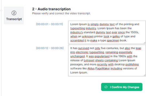 Customize & download transcript