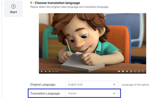 Select translation language