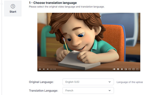 Video translation language